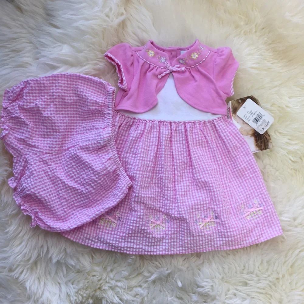 Youngland Pink Dress Set Infant 24 Months NWT